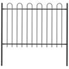 vidaXL Gard de grădină BOXTEL cu v&acirc;rf circular din oțel, 181x120 cm, negru