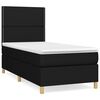vidaXL Pat box spring cu saltea, negru, 80x200 cm, textil