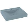 vidaXL Chiuvetă baie lux, orificiu robinet, bleu mat 60x46 cm ceramică