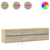 vidaXL Dulap TV de perete cu lumini LED, stejar sonoma, 180x31x45 cm