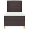 vidaXL Pat cu arcuri cu saltea cu headboard Maro 80 x 200 cm țesătură