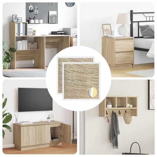 vidaXL Copertă autocolantă pentru șuruburi 2 pcs Stejar Sonoma