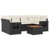 vidaXL Set canapele de grădină cu perne, 7 piese, negru, poliratan
