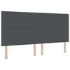 vidaXL Pat cu arcuri cu headboard Gri &icirc;nchis și alb 200 x 200 cm