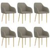 vidaXL Scaune de sufragerie, 6 buc., gri deschis, catifea