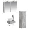 vidaXL Set dulap baie 4 buc. Gri Beton Lemn prelucrat