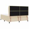vidaXL Pat cu arcuri cu saltea cu headboard Crem 180 x 200 cm țesătură