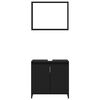 vidaXL Set mobilier de baie, 4 piese, negru, lemn prelucrat