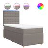 vidaXL Pat box spring cu saltea, gri taupe, 100x200 cm, textil