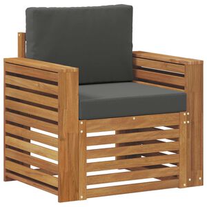 vidaXL Canapea de exterior Lemn de acacia solid și poliester natural