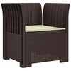 vidaXL Fotoliu cu 1 Loc cu Pernă Aspect Rattan PP Maro