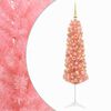 vidaXL Brad de Crăciun artificial &icirc;ngust cu globuri 150 cm 150 LED-uri