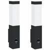 vidaXL Lumină de perete pentru exterior 2 pcs Negru 10.5 x 6 x 33 cm