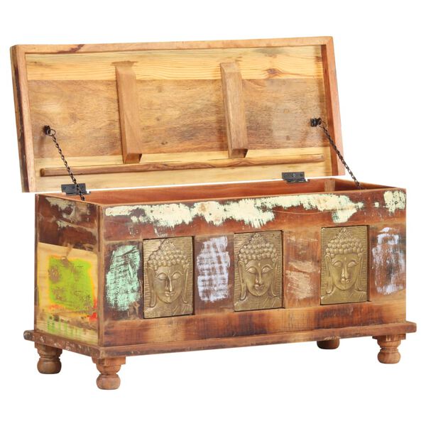 vidaXL Cutie depozitare placare Buddha, 90x35x45 cm, lemn reciclat
