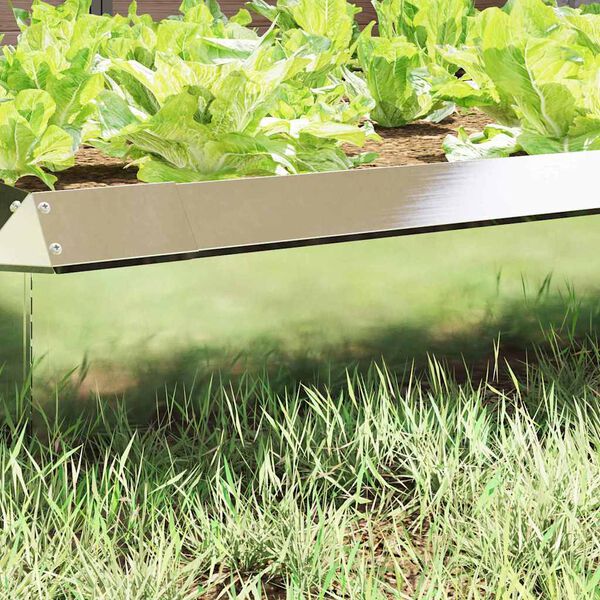 vidaXL Gard pentru melci Argintiu 50 x 3,5 x 25 cm Oţel inoxidabil