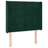 vidaXL Tăblie pat cu aripioare verde &icirc;nchis 93x16x118/128 cm catifea