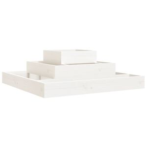 vidaXL Jardinieră, alb, 80x80x27 cm, lemn masiv de pin