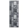 vidaXL Covor traversă, gri cu dreptunghiuri, 100x300 cm, BCF
