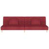 vidaXL Canapea extensibilă cu 2 locuri, 2 perne, roșu vin, textil