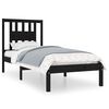 vidaXL Cadru de pat single, negru, 90x190 cm, lemn masiv