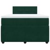 vidaXL Pat box spring cu saltea, verde &icirc;nchis, 120x200 cm, catifea