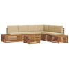 vidaXL Set de canapele de exterior cu pernă 7 Bucată Natural și Bej