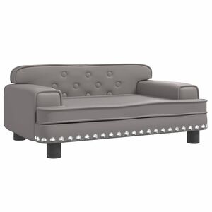 vidaXL Pat de c&acirc;ini, gri, 70x45x30 cm, piele ecologică