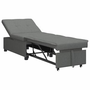 vidaXL Canapea extensibilă Gri &icirc;nchis 194 x 50 x 82 cm țesătură