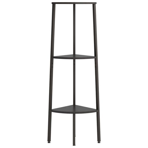 vidaXL Raft de colț cu 3 niveluri, negru, 45,5x31,5x120 cm