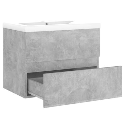 vidaXL Dulap cu chiuvetă încorporată, gri beton, PAL