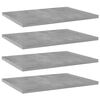 vidaXL Plăci bibliotecă, gri beton, 4 buc, 40 x 30 x 1,5 cm, PAL