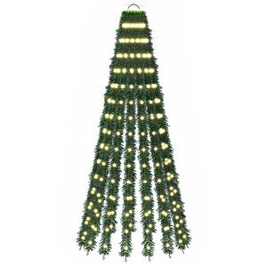 vidaXL Brad de Crăciun LED 150 cm 240 LED-uri Alb cald Oțel Verde
