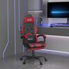 vidaXL Scaun gaming pivotant/suport picioare negru/roșu vin piele eco