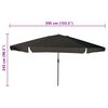 vidaXL Parasol de Grădină Negru 395 x 395 x 245 cm Poliester și oțel