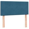 vidaXL Pat box spring cu saltea, albastru &icirc;nchis, 80x220 cm, catifea