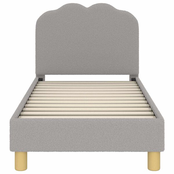 vidaXL Cadru de pat pentru copii cu spătar Gri deschis 70 x 140 cm