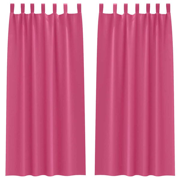 vidaXL Perdele Opaque cu Inel 2 pcs Roz Aprins 260 x 140 cm Poliester