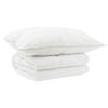 vidaXL Set de plapumă și perne 2 pcs 140x200 cm Vară 140 GSM L&acirc;nă Alb