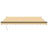 vidaXL Copertină retractabilă galben și alb, 4x3 m, textil și aluminiu