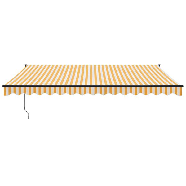 vidaXL Copertină retractabilă galben și alb, 4x3 m, textil și aluminiu