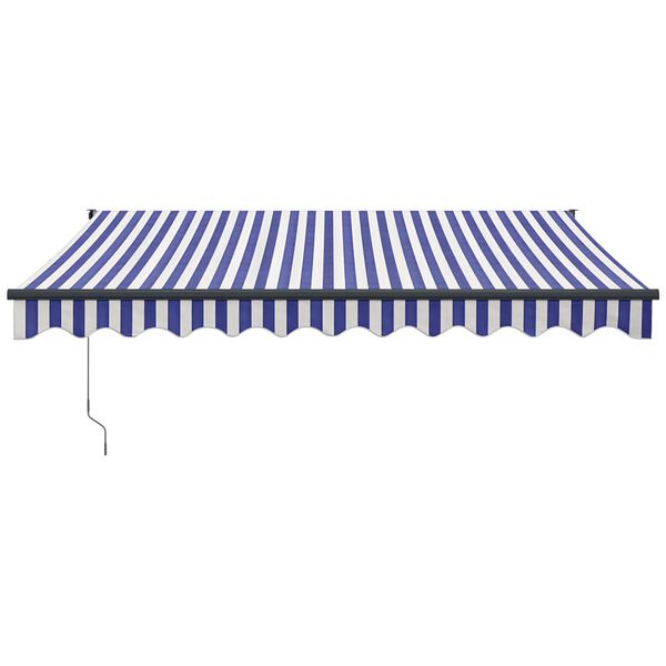 vidaXL Copertină retractabilă automată, albastru și alb, 3x2,5 m