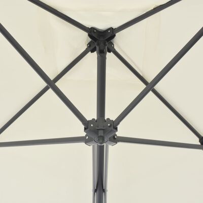 vidaXL Umbrelă soare de exterior, stâlp din oțel, nisipiu, 250x250 cm