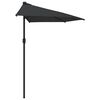vidaXL Umbrelă de balcon tijă aluminiu negru 270x144x222cm semicerc