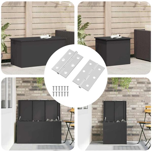 vidaXL Hinge Simplu 2 pcs Argintiu 58 x 35 x 1 mm Oțel