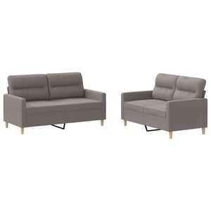 vidaXL Set de canapea cu perne, 2 piese, gri taupe, material textil