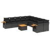 vidaXL Set canapele de grădină cu perne, 11 piese, negru, poliratan