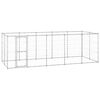 vidaXL Padoc pentru c&acirc;ini de exterior, 12,1 m&sup2;, oțel galvanizat