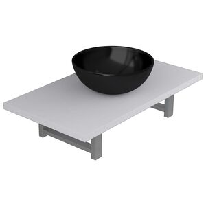 vidaXL Set mobilier de baie, 2 piese, alb, ceramică