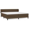 vidaXL Pat box spring cu saltea, maro &icirc;nchis, 200x200 cm, textil