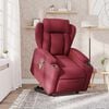 vidaXL Fotoliu rabatabil de masaj cu ridicare, roșu vin, textil